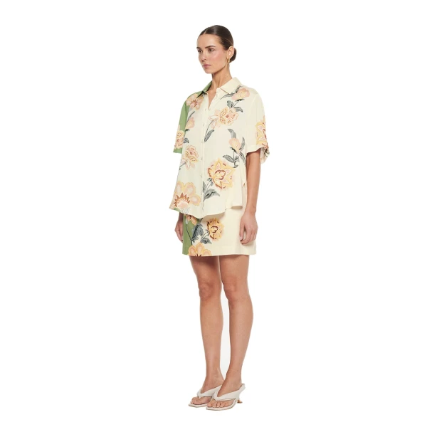 KIVARI Lotte Shirt in Green Cream, view 4