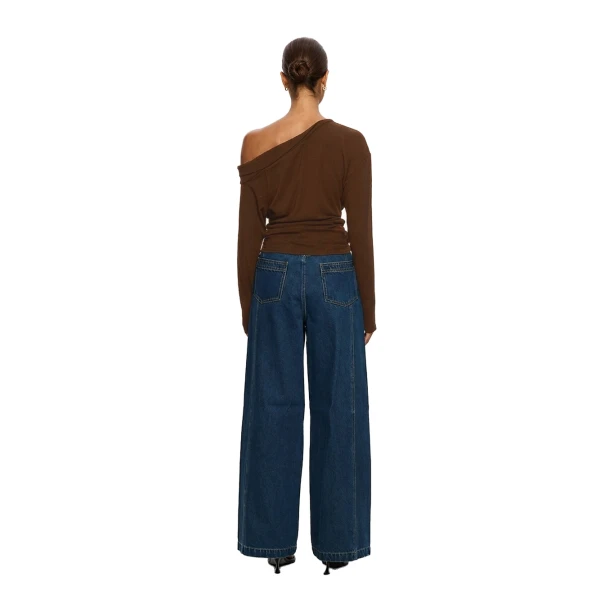 KIVARI Lucie Jersey Top in Chocolate, view 5