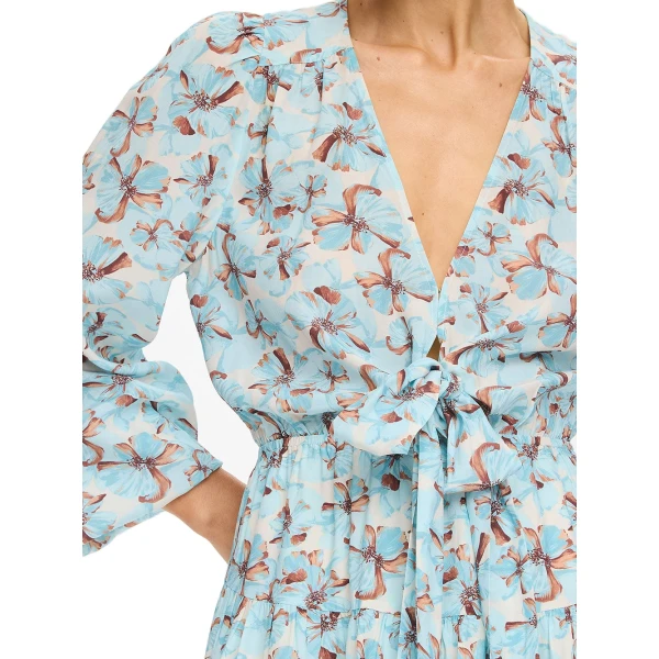 KIVARI Lydia Tie Front Mini Dress in Mint, view 5