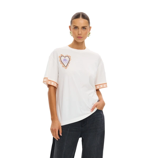 KIVARI Marit Oversized Tee in Ivory, view 2