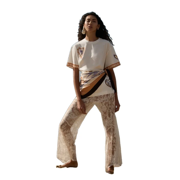 KIVARI Marit Oversized Tee in Ivory, view 3