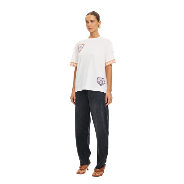 KIVARI Marit Oversized Tee in Ivory, view 4