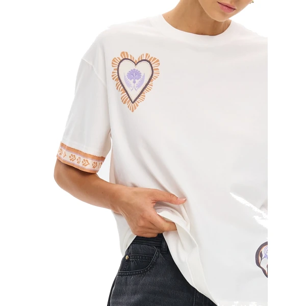 KIVARI Marit Oversized Tee in Ivory, view 6