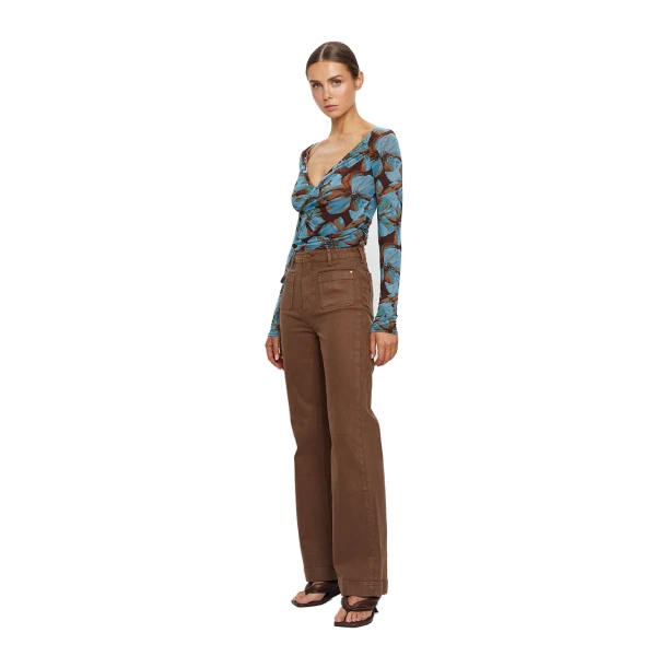 KIVARI Nieve Mesh Top in Blue, view 3