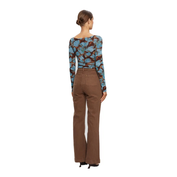 KIVARI Nieve Mesh Top in Blue, view 4