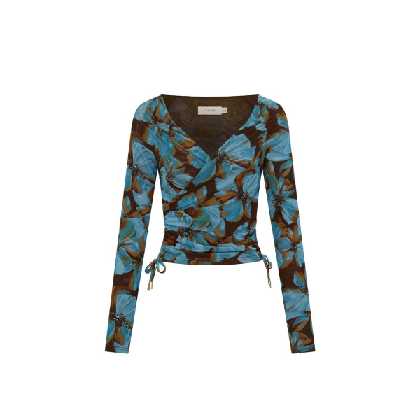 Nieve Mesh Top in Blue