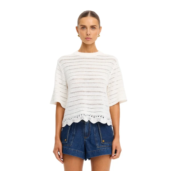 KIVARI Poppy Knit Tee in Natural, view 2