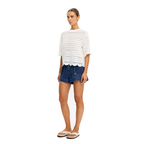 KIVARI Poppy Knit Tee in Natural, view 3