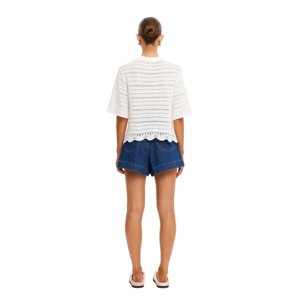 KIVARI Poppy Knit Tee in Natural, view 4