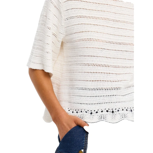 KIVARI Poppy Knit Tee in Natural, view 5