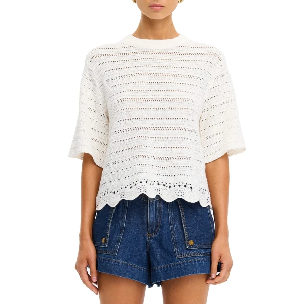 KIVARI Poppy Knit Tee in Natural, view 6