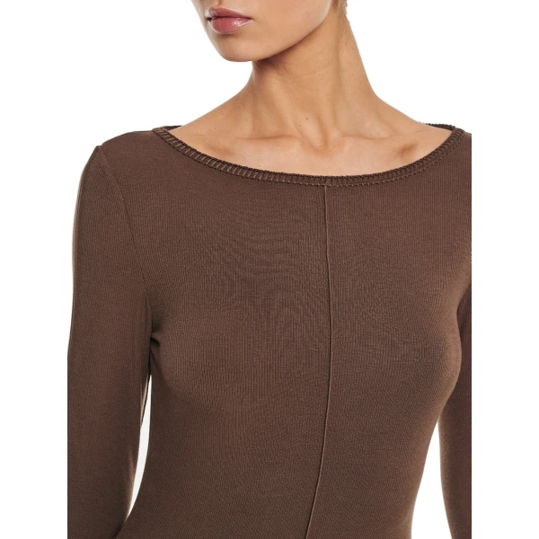 KIVARI Quinn Knit Top in Chocolate, view 6
