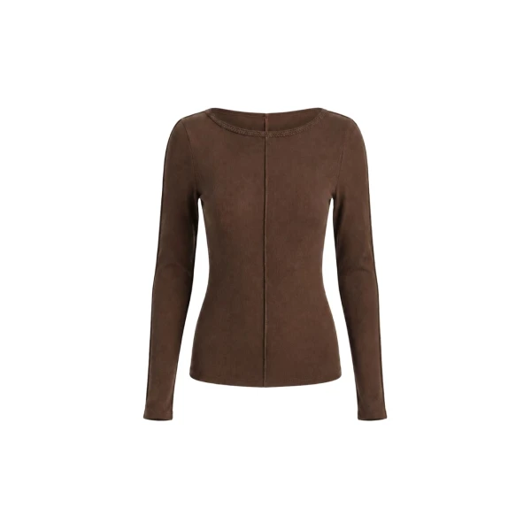 KIVARI Quinn Knit Top in Chocolate