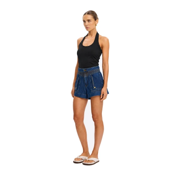 KIVARI Rhea Halter Top in Black, view 3