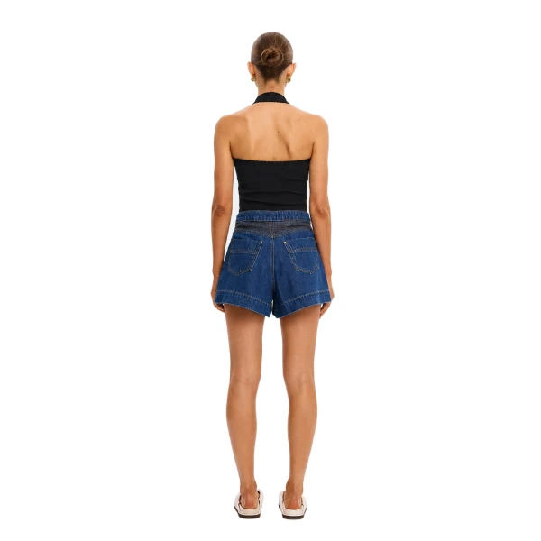 KIVARI Rhea Halter Top in Black, view 4
