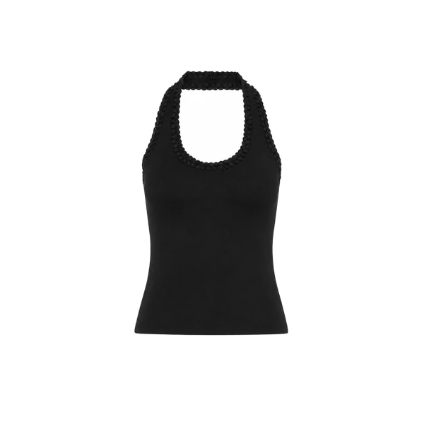 Rhea Halter Top in Black