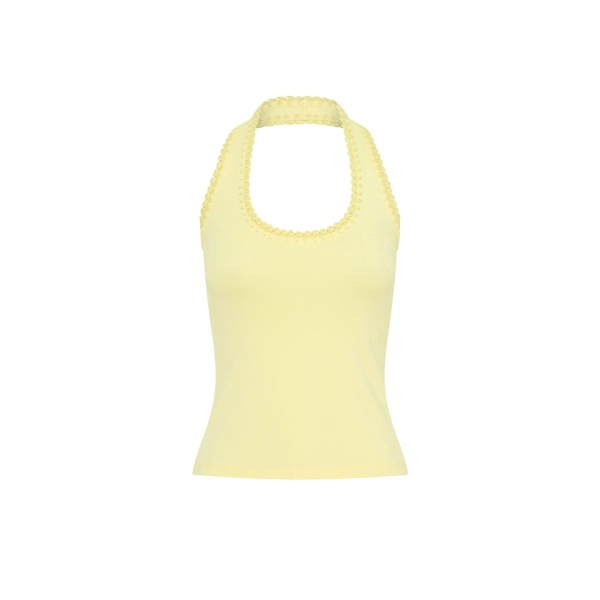 KIVARI Rhea Halter Top in Butter