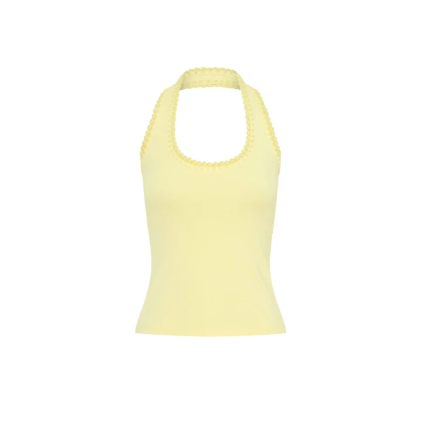 Rhea Halter Top in Butter