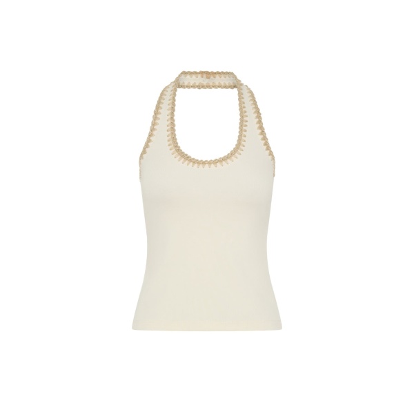 KIVARI Rhea Halter Top in Cream