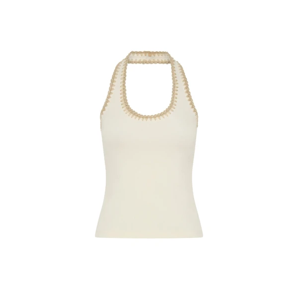 KIVARI Rhea Halter Top in Cream
