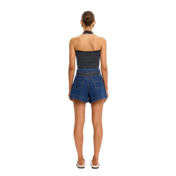 KIVARI Rhea Halter Top in Navy, view 6