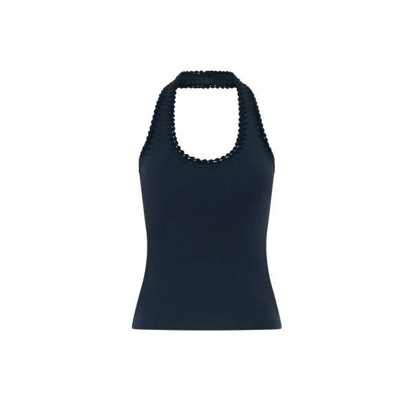 KIVARI Rhea Halter Top in Navy