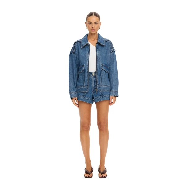 KIVARI Rita Denim Jacket in Drift Blue, view 2