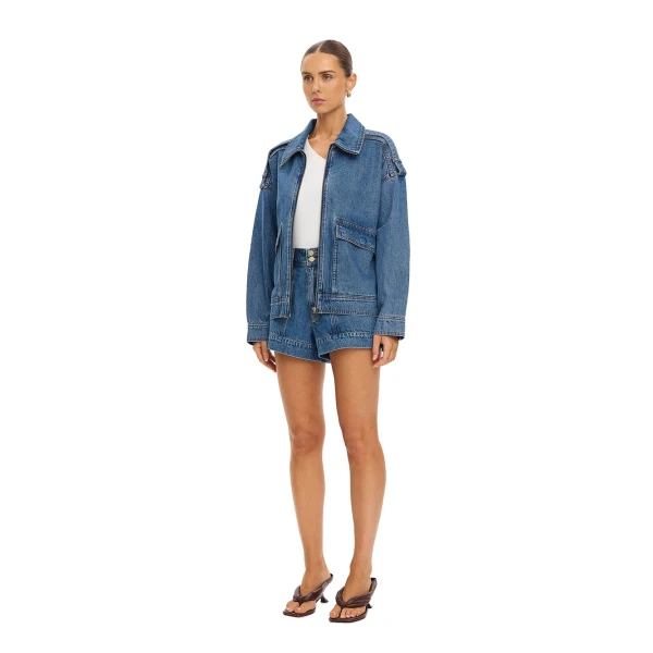 KIVARI Rita Denim Jacket in Drift Blue, view 4