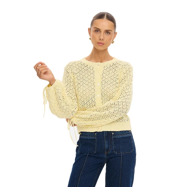 KIVARI Sally Knit Cardigan in Butter, view 2