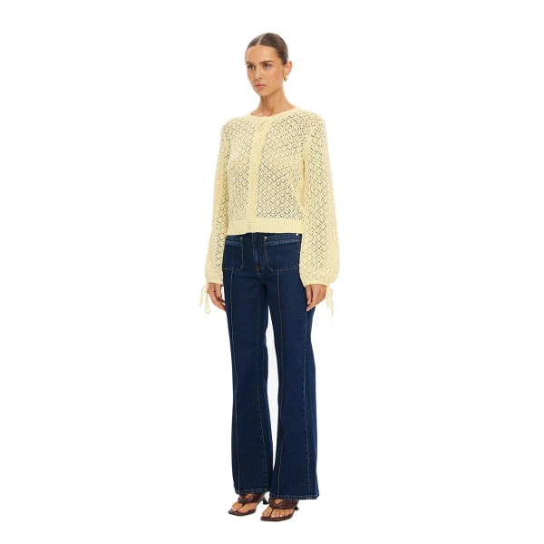 KIVARI Sally Knit Cardigan in Butter, view 3