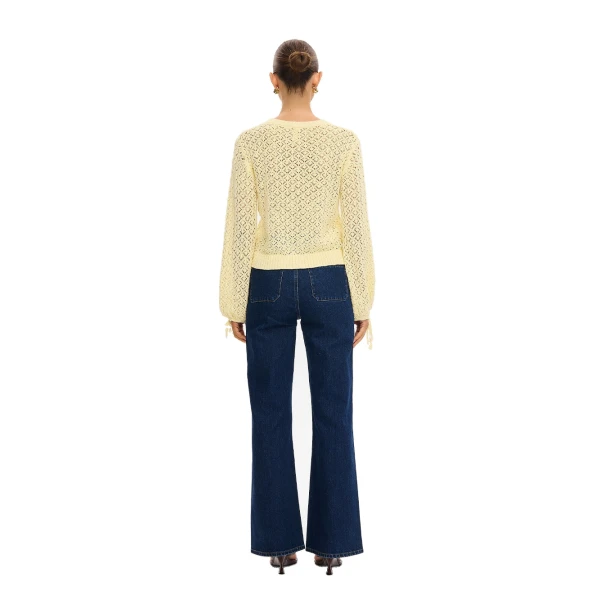 KIVARI Sally Knit Cardigan in Butter, view 4