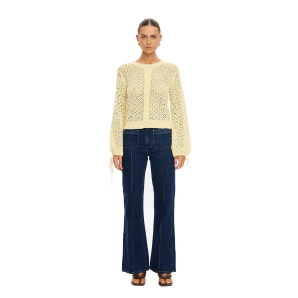 KIVARI Sally Knit Cardigan in Butter, view 6