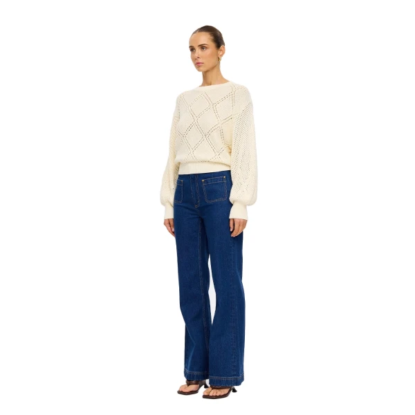 KIVARI Samara Knit Top in Cream, view 3