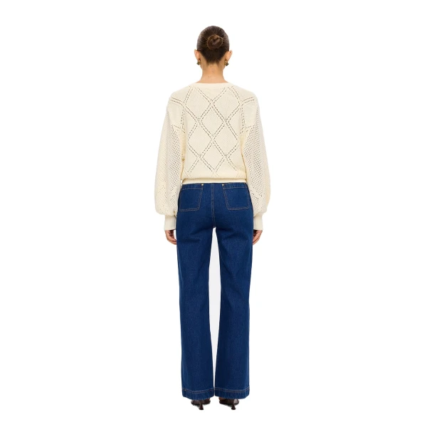 KIVARI Samara Knit Top in Cream, view 4