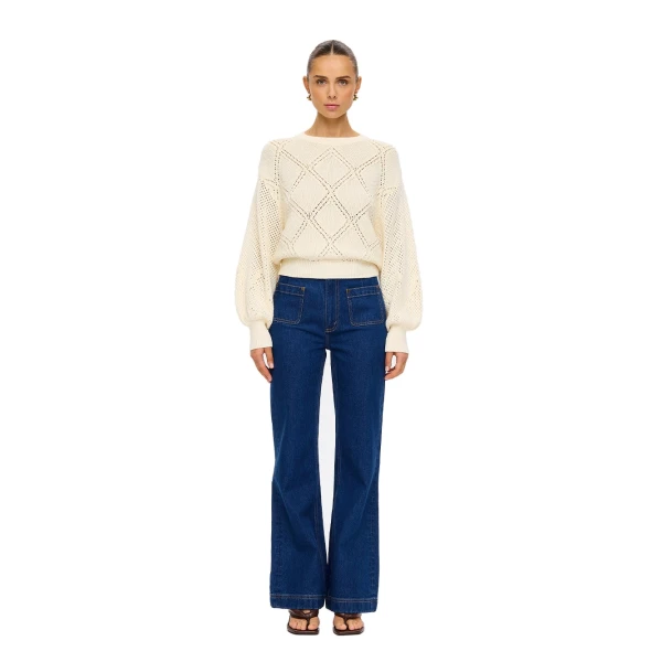 KIVARI Samara Knit Top in Cream, view 5