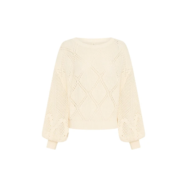 Samara Knit Top in Cream