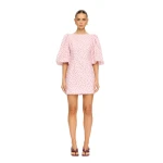 KIVARI Sia Bubble Sleeve Mini Dress in Pink