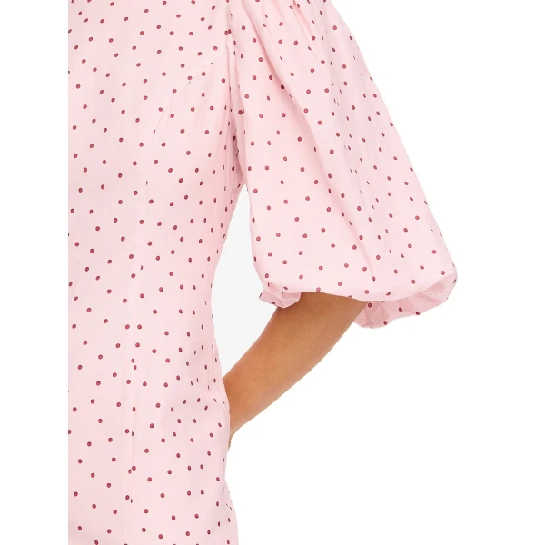 KIVARI Sia Bubble Sleeve Mini Dress in Pink, view 5