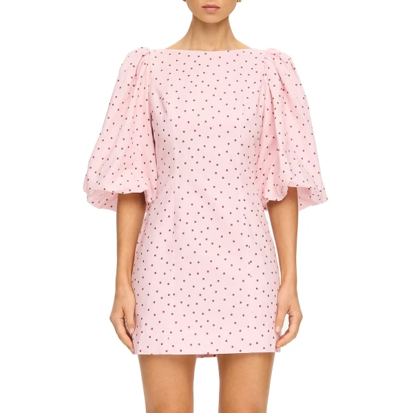 KIVARI Sia Bubble Sleeve Mini Dress in Pink, view 6