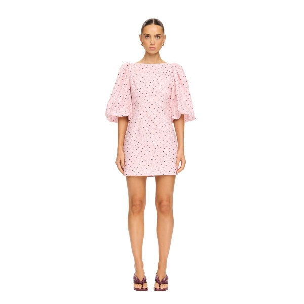 KIVARI Sia Bubble Sleeve Mini Dress in Pink