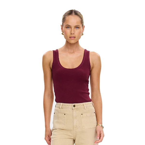 KIVARI Tallulah Scoop Tank in Plum, view 2