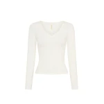 KIVARI Tallulah V Neck Top in Ivory