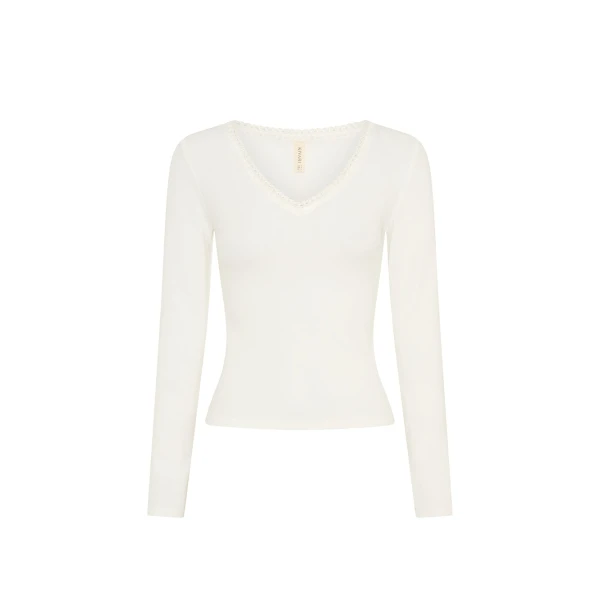 Tallulah V Neck Top in Ivory