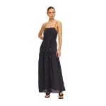 KIVARI Uma Maxi Dress in Charcoal