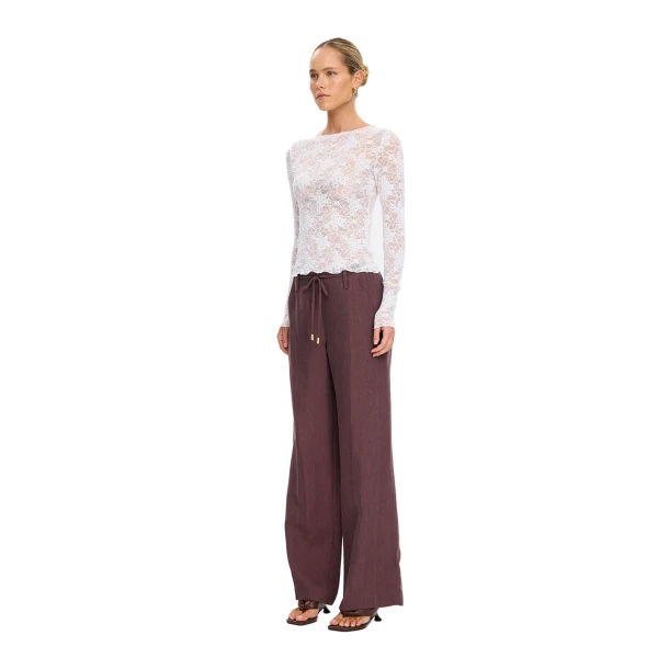 KIVARI Victoria Lace Top in Cream, view 3