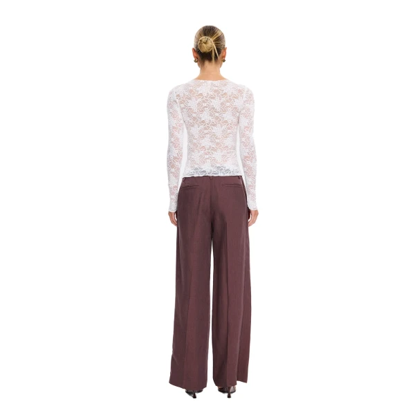 KIVARI Victoria Lace Top in Cream, view 4