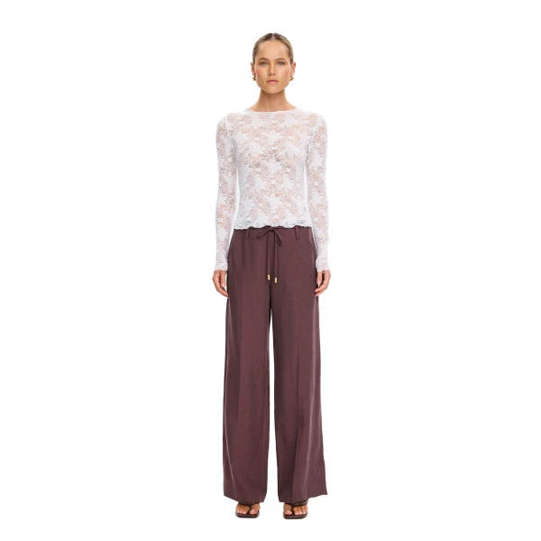 KIVARI Victoria Lace Top in Cream, view 5