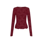 KIVARI Victoria Lace Top in Plum