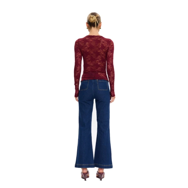 KIVARI Victoria Lace Top in Plum, view 6