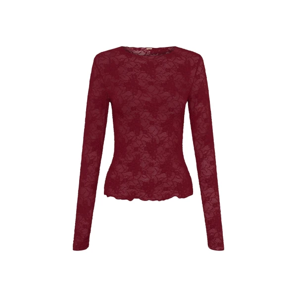 KIVARI Victoria Lace Top in Plum